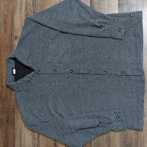 Vintage Y2K Pacsun Waffle Print Button Down Shirt Size XL in Gray/Black